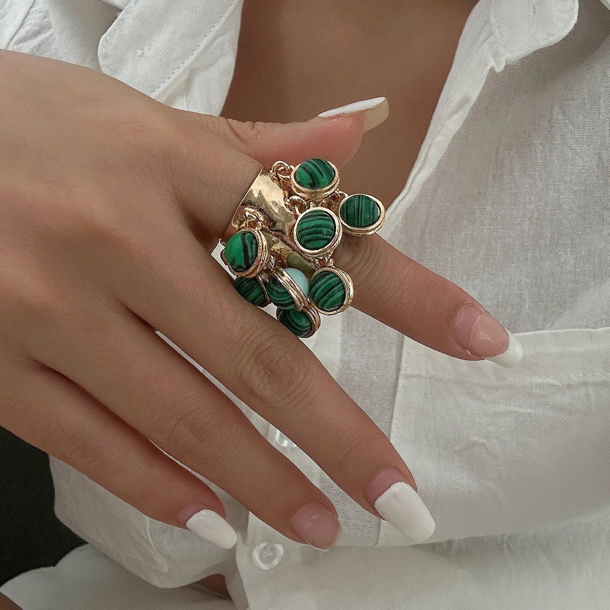 16g Weight Charm Rings Classification 1 Piece Quantity Holiday Occasion Alloy Material Geometric Pattern Women's Gender Plating Design Streetwear Style Streetwear Geometric Arylic Alloy Plating Women's Charm Rings 10