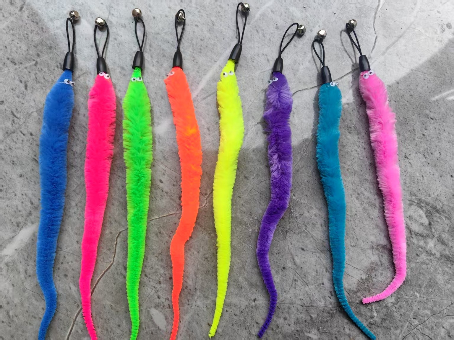 Magia Caterpillar gato boom reemplazo cabeza mascota juguete oruga divertido gato palo reemplazo cabeza magia gusano