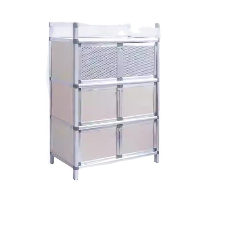 Gabinete de aleación de aluminio simple armario de almacenamiento estante de almacenamiento armario de cocina encimera armario de cocina palillos estante de almacenamiento armario doméstico