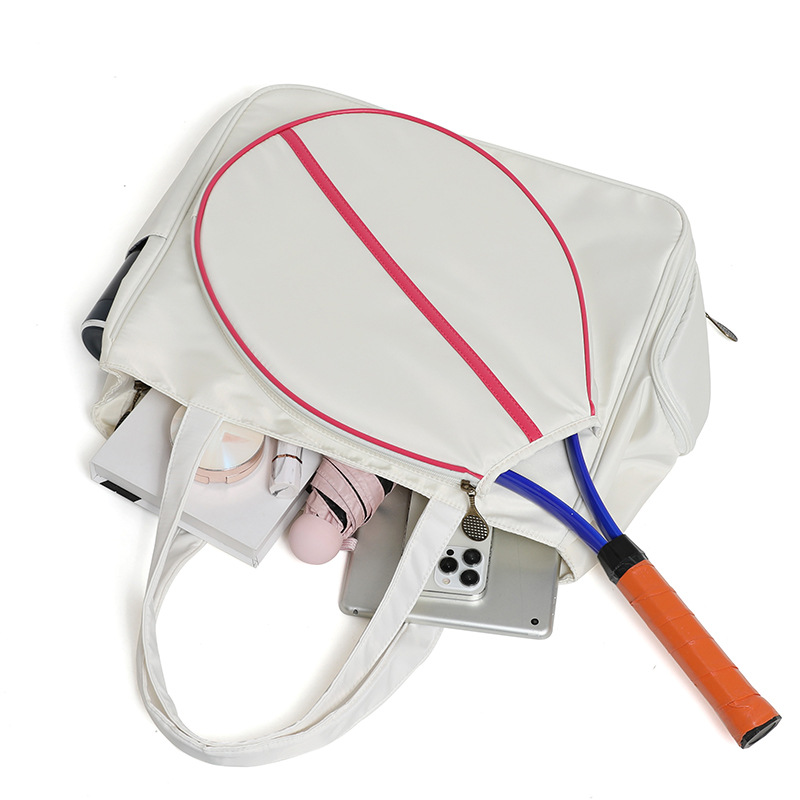 Bolsa de tenis de gran capacidad bolsa de almacenamiento bolsa de pelota de juego de alto valor facial bolsa de bádminton de hombro de hombro de hombro para mujeres al aire libre image 5