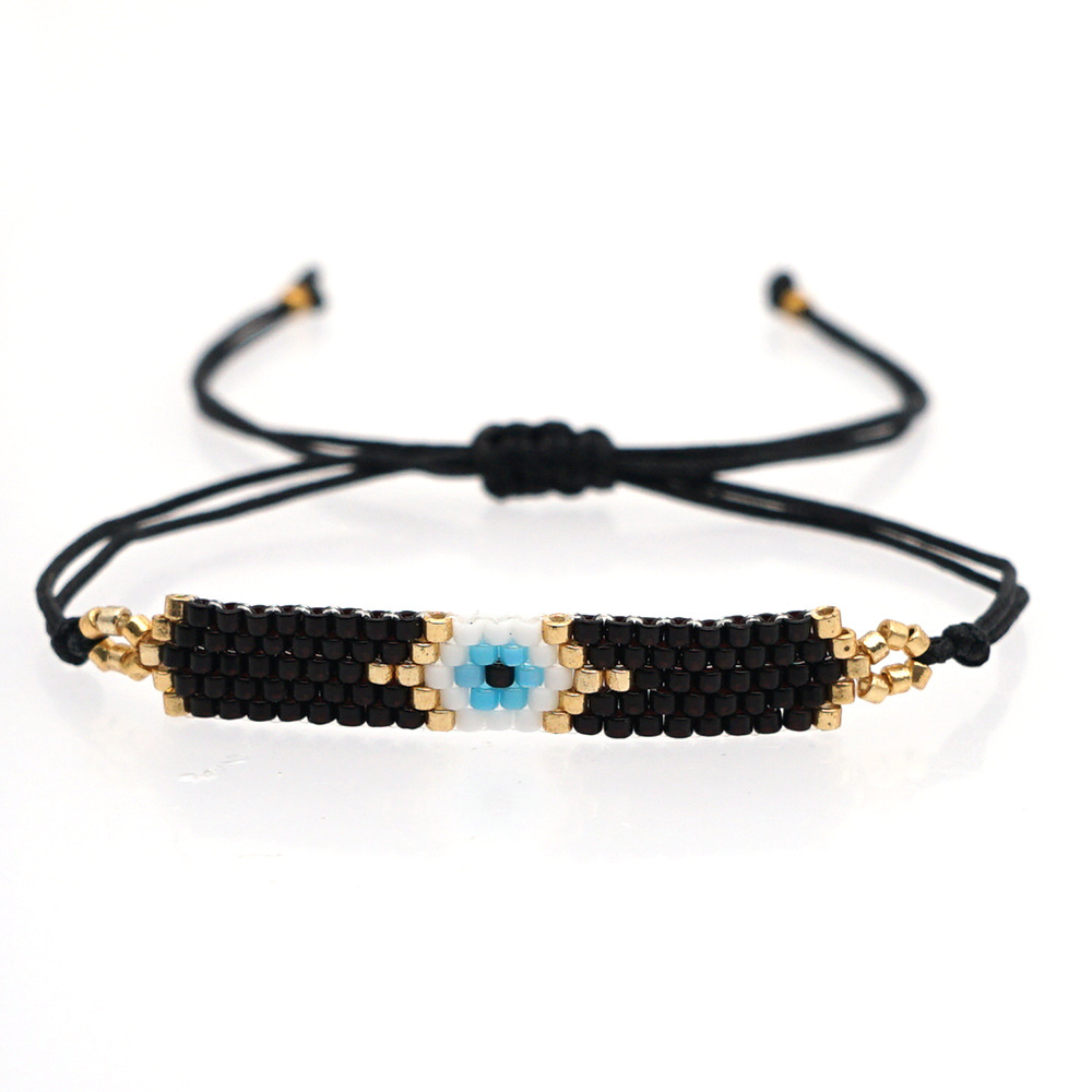 Ethnische Mit Strass Besetzte Miyuki-perle Gewebtes Teufelsaugenarmband Großhandel Nihaojewelry display picture 2