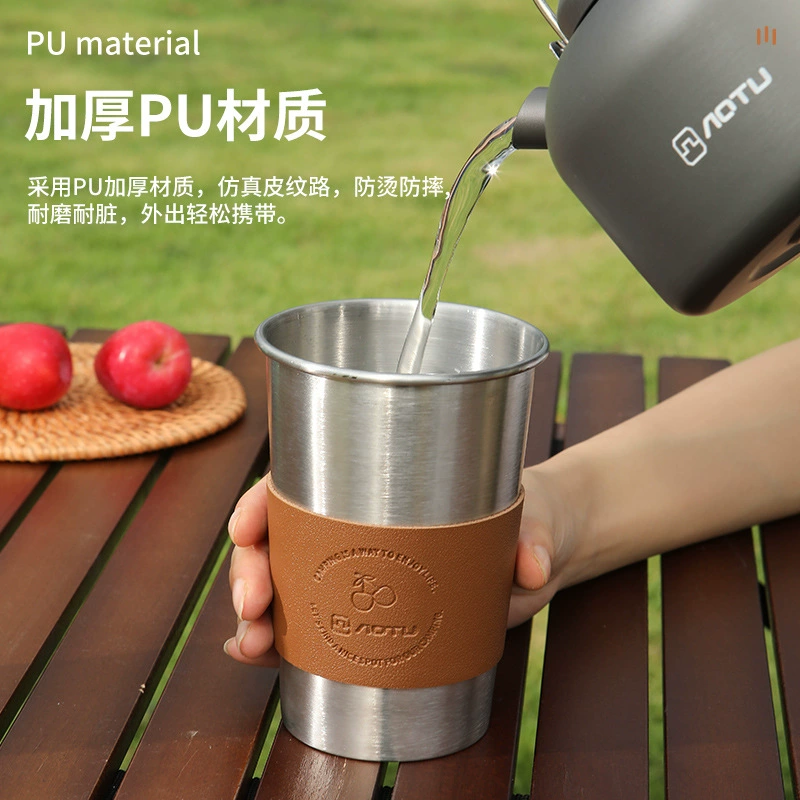 Кемпинговая кофейная чашка Специальная чашка для улицы Портативная Складная чашка для воды из нержавеющей стали 304 Кемпинговая чашка для чая, устойчивая к высоким температурам