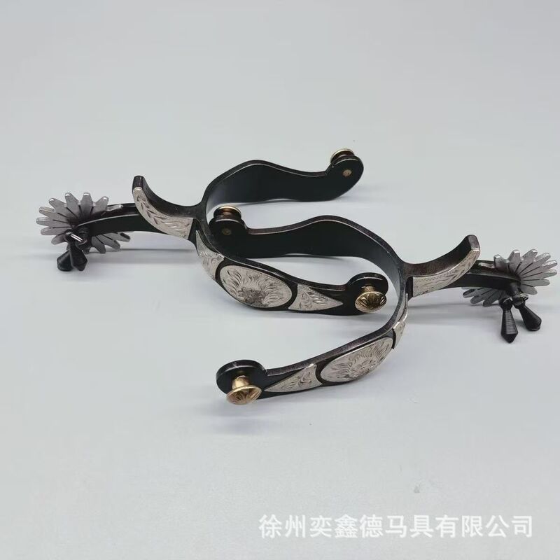 New Professional Production of Equestrian Supplies, Riding Equipment, Western Spurs, Hand-Carved Classic Western Spurs, Universal
