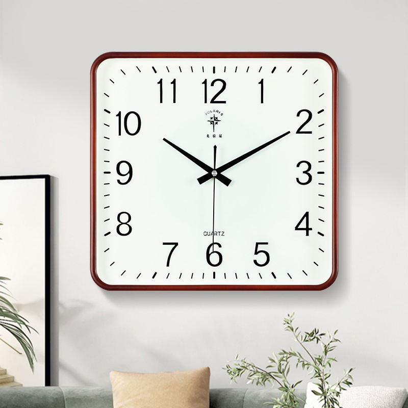 Reloj de pared cuadrado estilo Estrella Polar, moderno – para oficina o sala de reuniones, reloj de cuarzo, venta al por mayor.