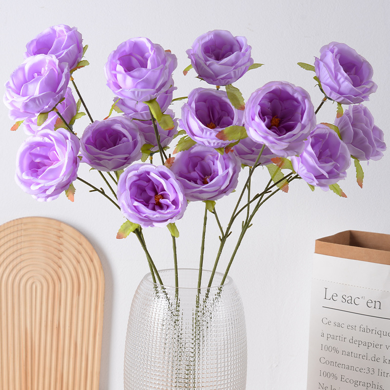 Simulación de la rosa Simulación de la rosa de Austin Decoración del auditorio de bodas Decoración del hotel Red de Internet Fotografía de choca Flor falsa