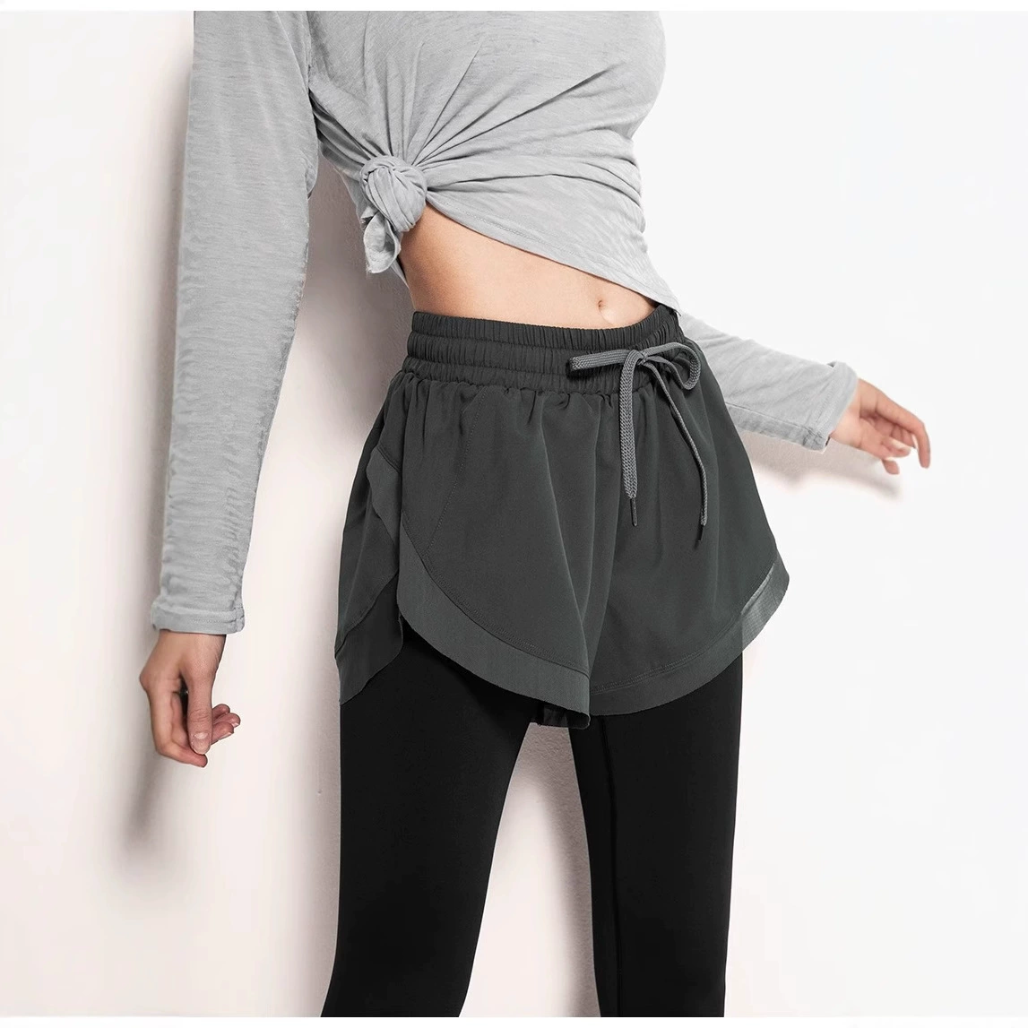 Комбинезон для зала, leggins, брюки, набор, быстро сохнущее защитное нижнее белье, шорты, спортивный костюм, обтягивающий, для бега