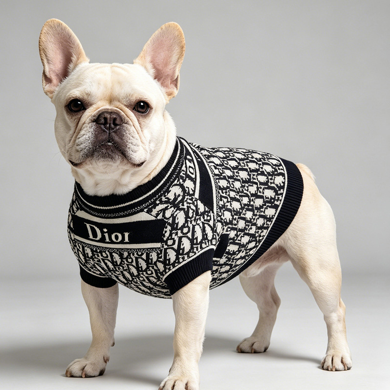 Luxury brand pet sweaters for autumn and winter, suitable for French Bulldogs, Corgis, and small to medium-sized dogs, direct sales from cross-border factories