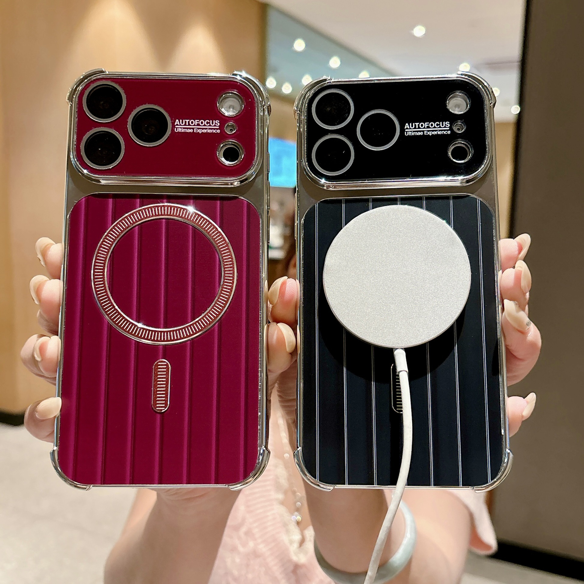 Funda Magnética Tipo Maleta para iPhone 18 Pro Max, Silicona, Anticaídas