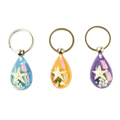 Summer Bestselling Creative Starfish Sandglass Keychain Amber Starfish Pendant Beach Tourist Attraction Hot Sale Wholesale