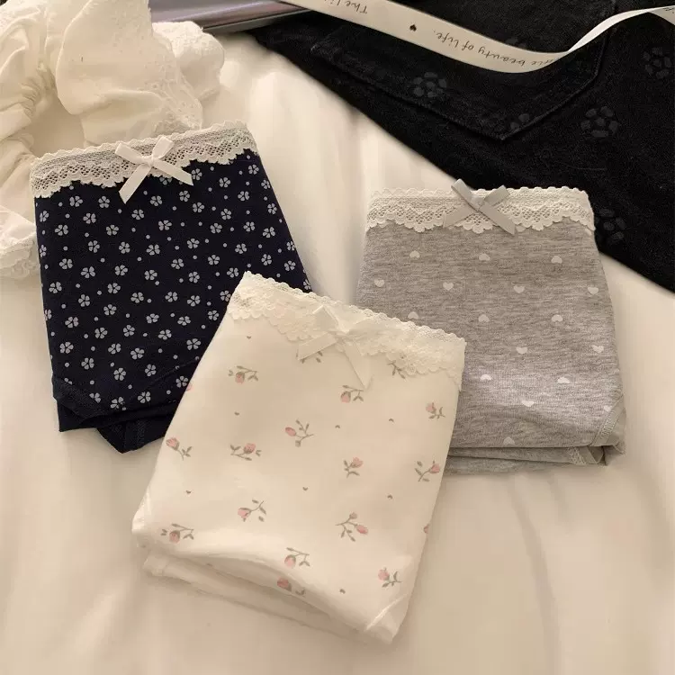 全裤10A抑菌女士纯棉内裤中腰包臀不夹臀短裤少女甜美短裤全棉裆