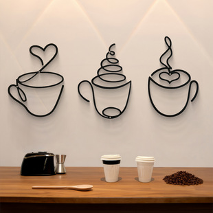 [Strictly Selected] Coffee Wall Hanging Cafe Decorations Iron Crafts Interior Wall Decoration Wall Hanging Iron Paintings