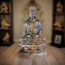 8cm印尼达拉干木雕佛像桌面家居大日如来摆件文玩雕刻释迦牟尼