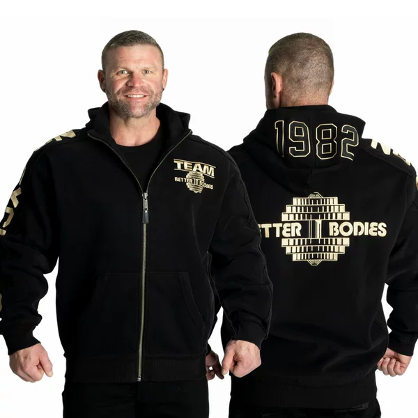 Bb Unparalleled Autumn and Winter New Black Gold Pro European and American Fitness Bodybuilding Warm Plus Velvet Training Sweatshirt Jacket
