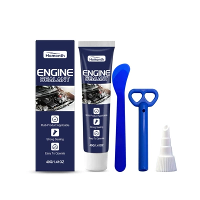 Homonth Engine Sealant Is Suitable for Car and Motorcycle Engines, Easy to Dry, Odorless, and Waterproof (Other starting systems) - 40gscraper1roller-squeezer1glue-nozzle1