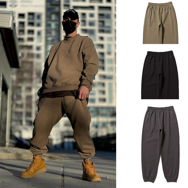 KANYE KANYE same pants YEEZY SEASON6 washed old solid color toe pants high street loose-fit pants