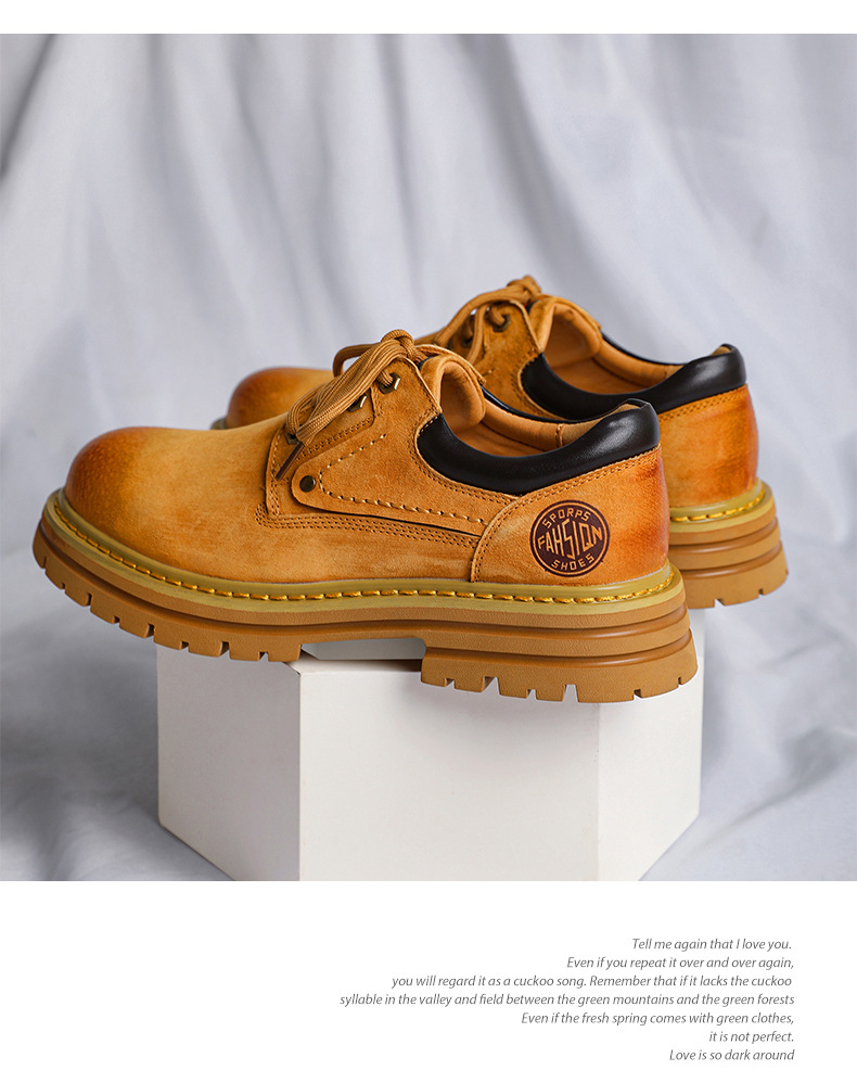 British Men's Leather Chukka Boots Thick Sole Comfortable Shoes_voghion.com