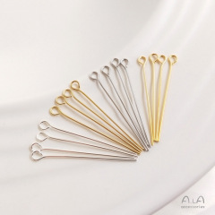 18K14K シルバー色保持ゴールドフィルドアクセサリー 9 ピンビーズ針丸頭 T 針 diy イヤリングジュエリーペンダント素材