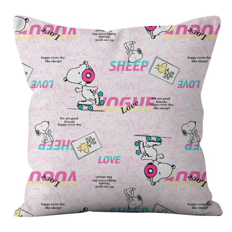 Animación dibujos animados Snoopy almohada cubierta sofá sala de estar dormitorio cojín almohada decoración del hogar simple almohada cubierta