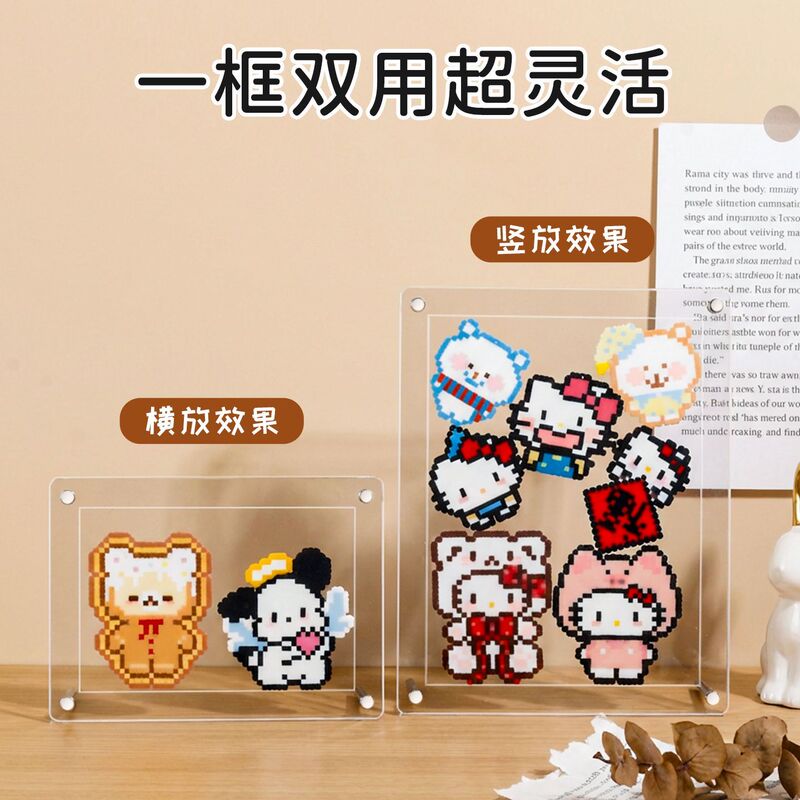 Three-layer acrylic display stand for storing and showcasing finished products, decorative picture frames, flower arrangements, and ornaments