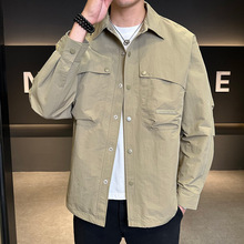 时尚青年男装休闲夹克外套直播高品质男士休闲外套日常通勤款纯色
