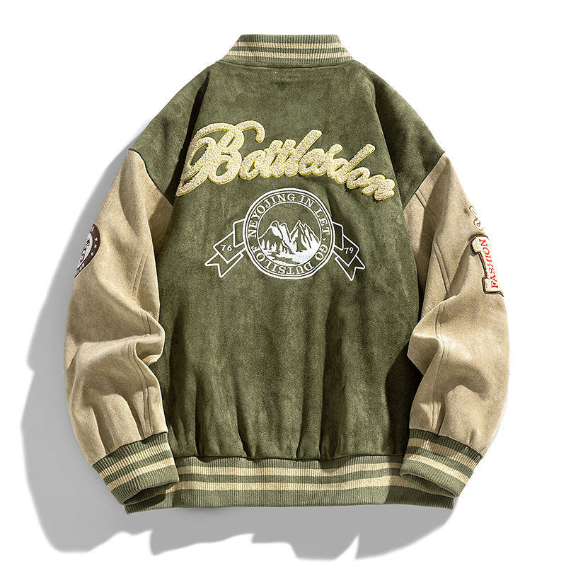 Chaqueta de primavera y otoño chaqueta de moda moda de béisbol suelta chaqueta de estilo americano para parejas