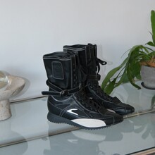 复古拳击靴女2025年秋季新款运动美拉德休闲短靴英伦风尖头马丁靴