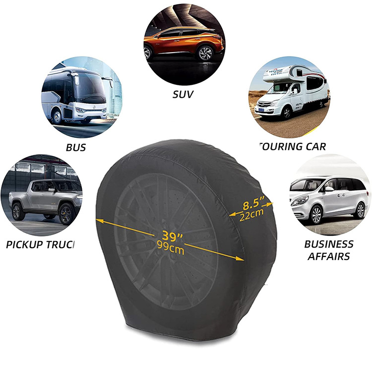 Cross-border Amazon car tire protective cover spare tire sun protection dust cover 4-piece set 420D wheel cover