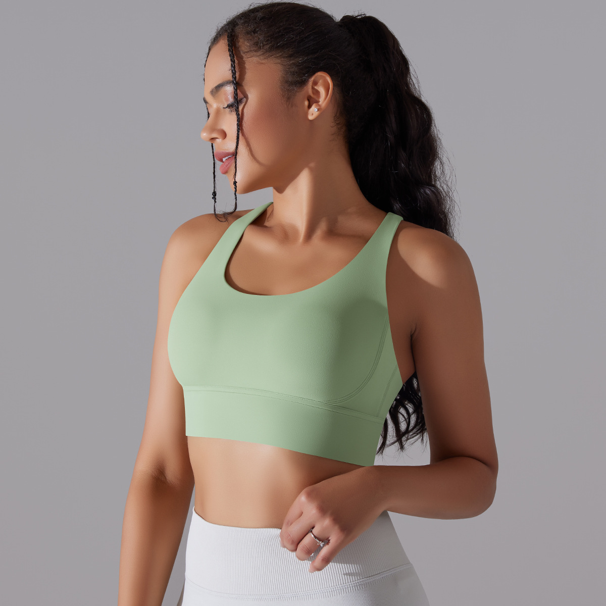 127g Weight Sleeveless Sleeve Length Nylon, Spandex Fabric Type Short Top Length Halter Crisscross Tank Tops Type Fitness, Yoga Occasion U Neck Neckline Solid Color Pattern Sports Style Sports Solid Color Nylon Spandex U Neck Active Tops Halter Crisscross Tank 130
