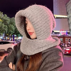 跨境保暖护耳针织帽子女秋冬大围脖毛线帽韩时尚加厚飞行帽雷锋帽
