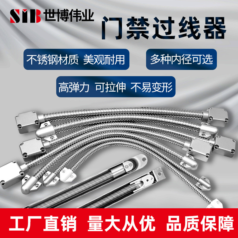 门禁过线器过线保护器不锈钢穿线管网线导线护线管金属弹簧暗装过