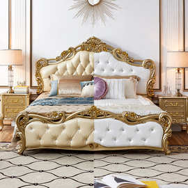 欧式床 主卧现代简约实木婚床 公主双人床主卧室家具套餐组合