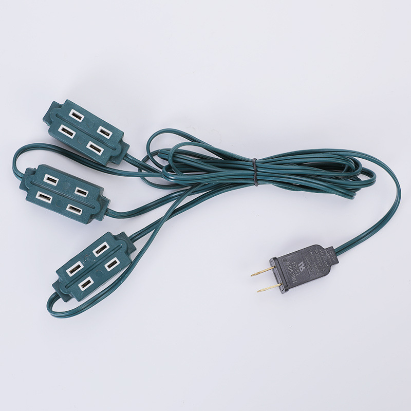 圣诞树灯插头灯串灯饰延长线 多功能接线插座 欧规插头灯串延长线