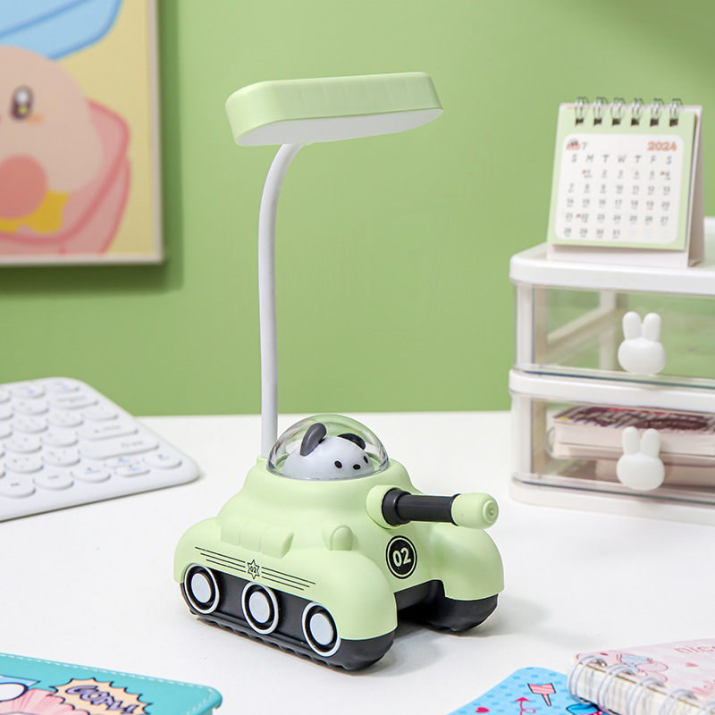 MU353-2 탱크 소형 테이블 램프 녹색