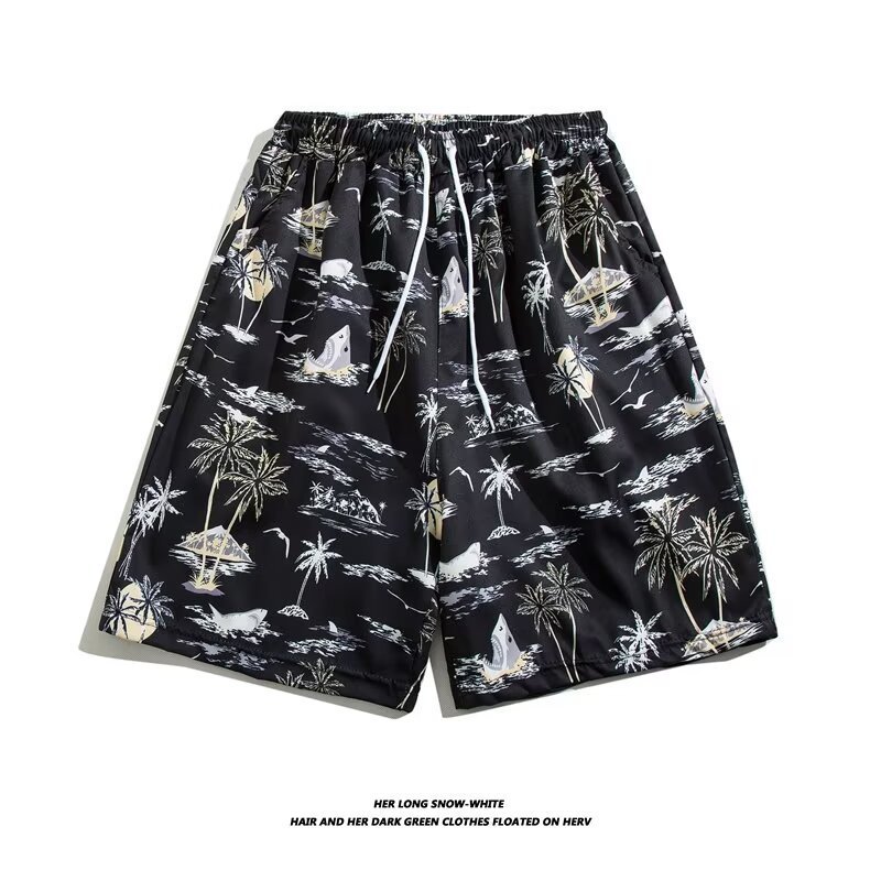 Pantalones cortos de vacaciones junto al mar de Sanya impresos en 3D pantalones deportivos casuales de verano para hombres