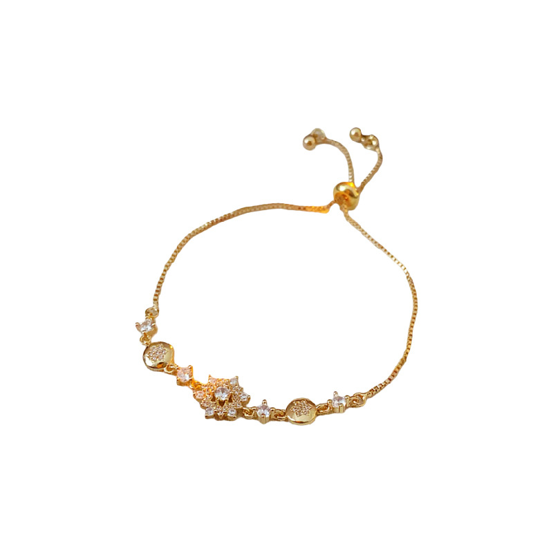 Zircon flocos de nieve ajustable pulsera de moda simple temperamento de pulsera nicho ligero lujo de alta sensación de joyería al por mayor
