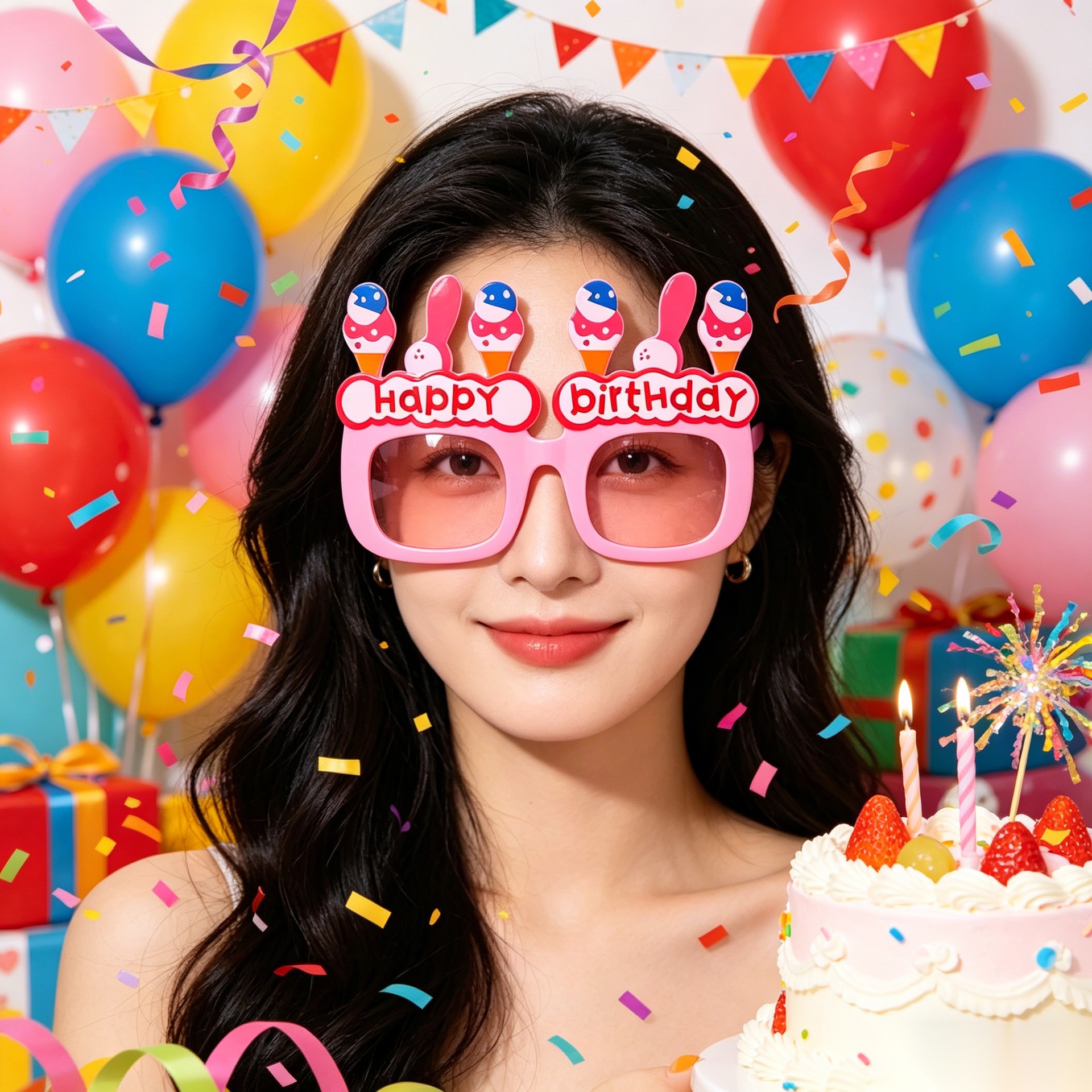 Cumpleaños temático fiesta gafas extrañas feliz cumpleaños pastel vela gafas de diseño de cumpleaños accesorios de fotos