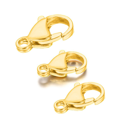 Stainless steel plated with 18K real gold lobster claw necklace box bag hook pendant connector decoration accessories wholesale