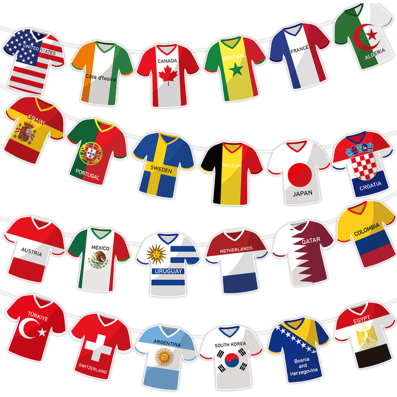 2026 World Cup in the United States, Canada, and Mexico Party Decorations, World Cup Football-Themed Banners, Scene Setup Supplies