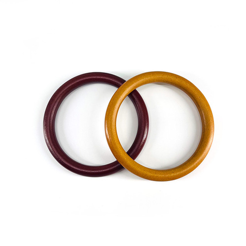 Haomeng Hardware New Bag Round Wooden Handle Woven Bag Women's Bag Dark and Light Wooden Round Handbag Wholesale