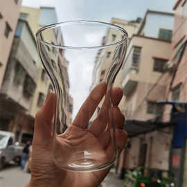 小众ins简约冰美式咖啡杯 耐热玻璃水杯早餐果汁杯冷萃气泡水杯