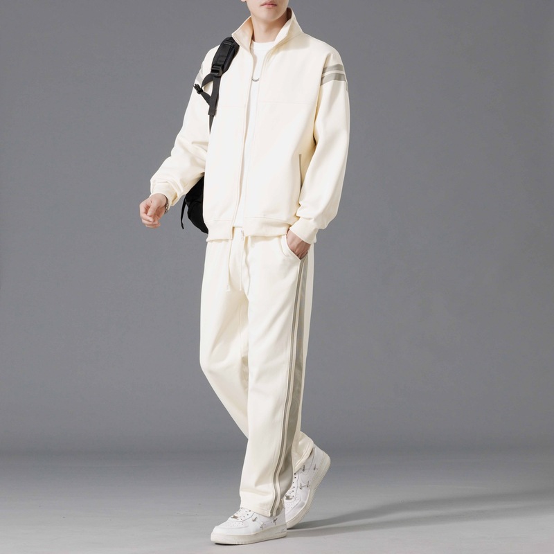 休闲运动男士纯色春秋季2024新款痞帅外套男装潮搭配空版开衫卫衣