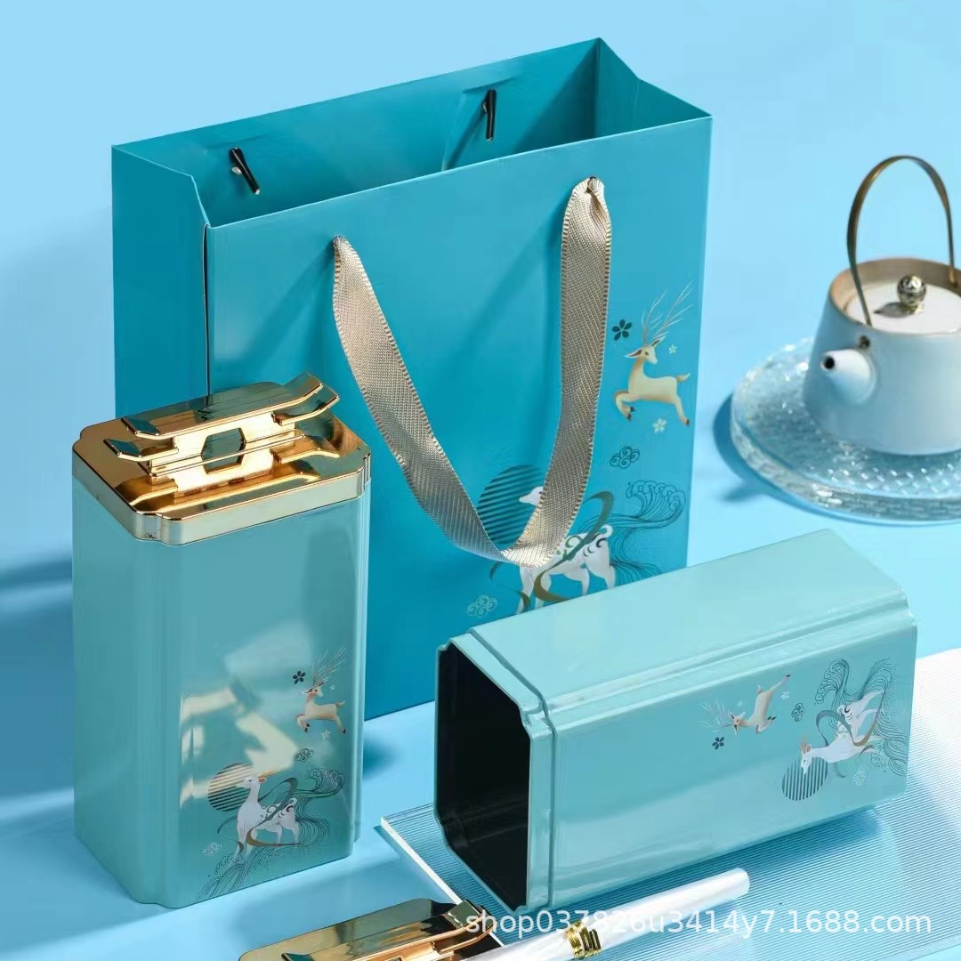 新款国风马口铁罐大红袍凤凰单丛红茶英红九号毛尖绿茶茶叶罐空罐