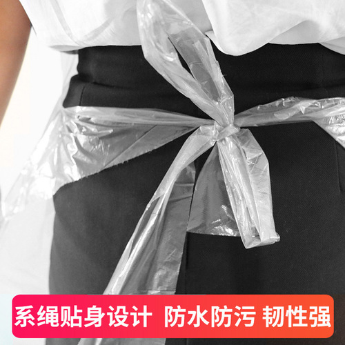 Disposable apron wholesale individually packaged oil-proof and anti-fouling universal style transparent plastic hot pot picnic