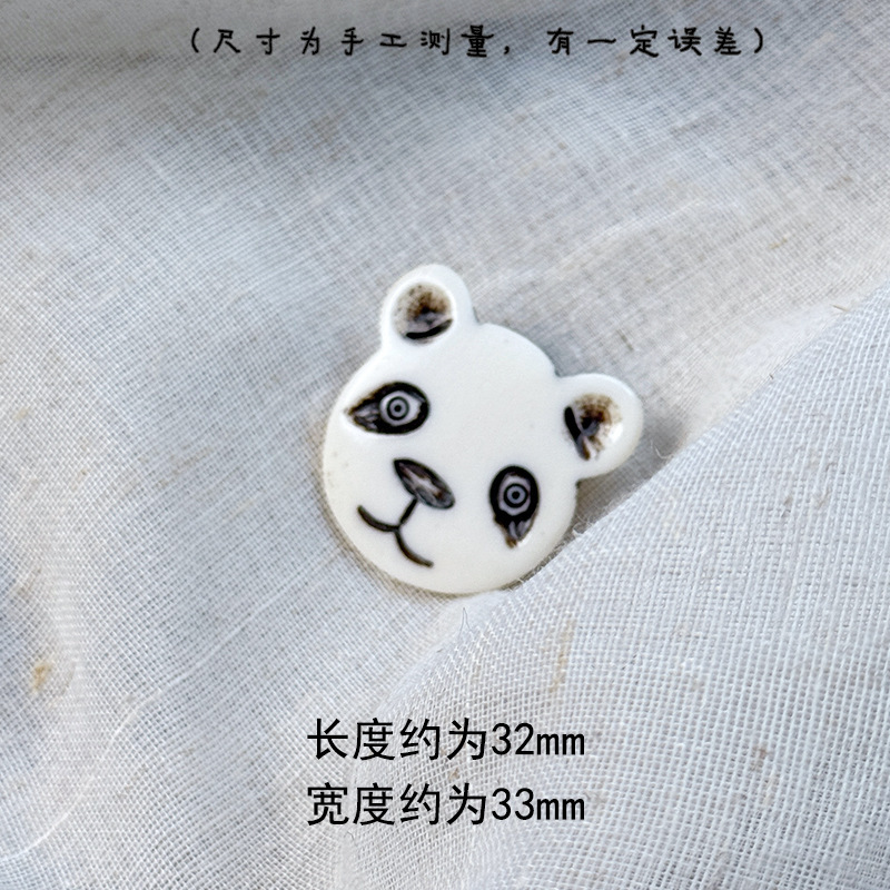 Buwuzhi ネパール手彫り牛骨動物ヘッドブローチ装飾ペンダントクリエイティブ漫画ヘッド|undefined