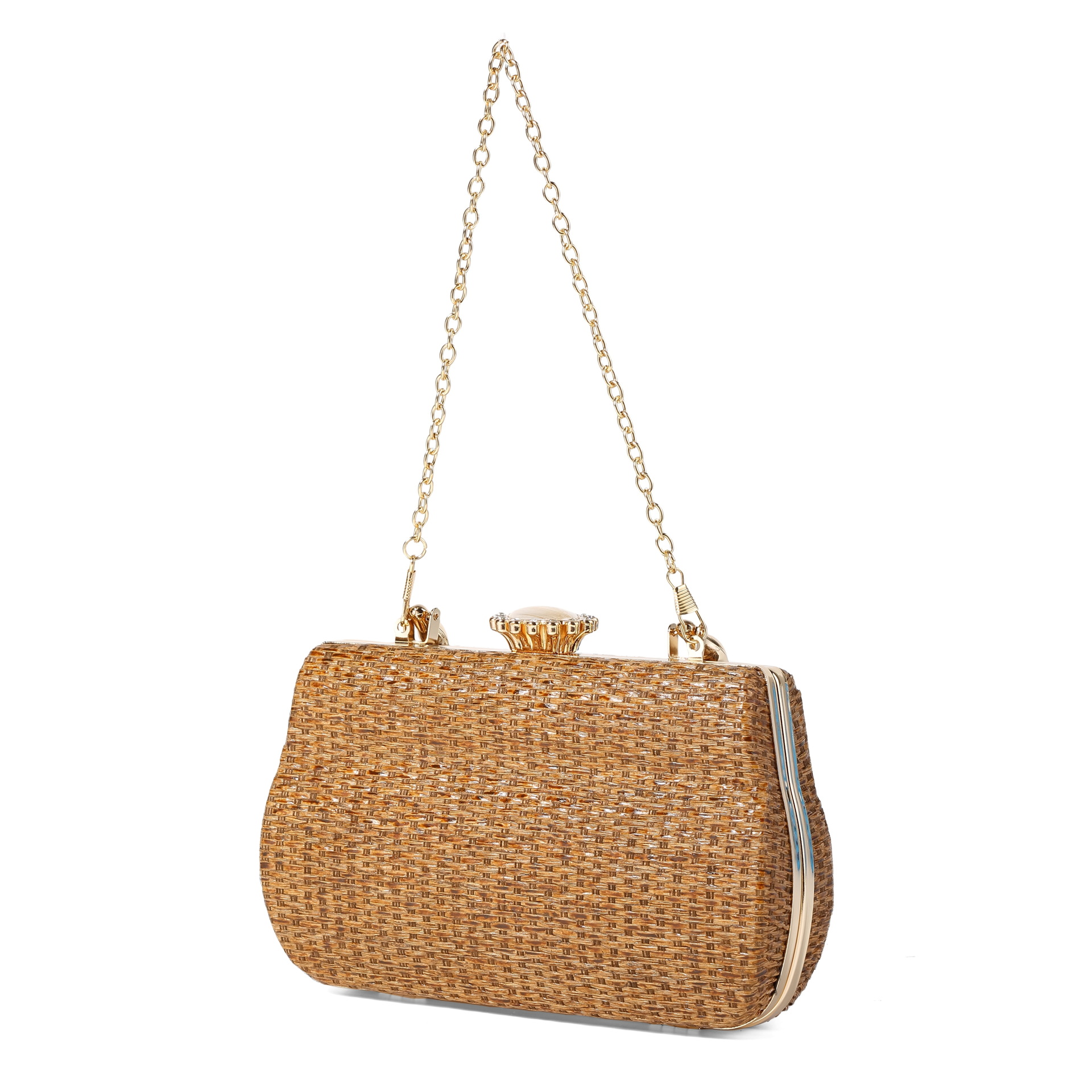 322g Weight Lock clasp Closure Type Ring Handle, Chain Strap Type Evening Bag, Box bag Bags Type Casual Occasion Straw Material Solid Color Pattern All Seasons Season Women's Gender Elegant Style Square Shape Women's Straw Solid Color Elegant Square Lock Clasp Evening Bag Box Bag 4