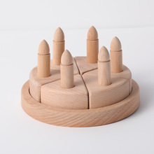 榉木蛋糕天然无漆材质宝宝过家家玩具男孩女孩过家家仿真食物玩具