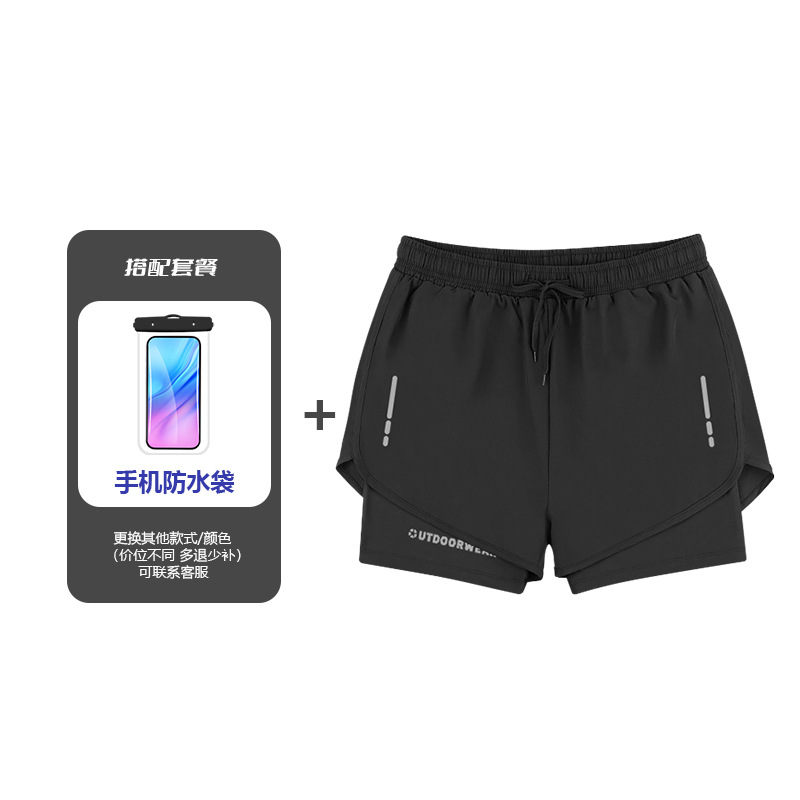 Traje de baño para hombres, secado rápido, entrenamiento y running, estilo playero, doble capa y antideslizante, venta al por mayor