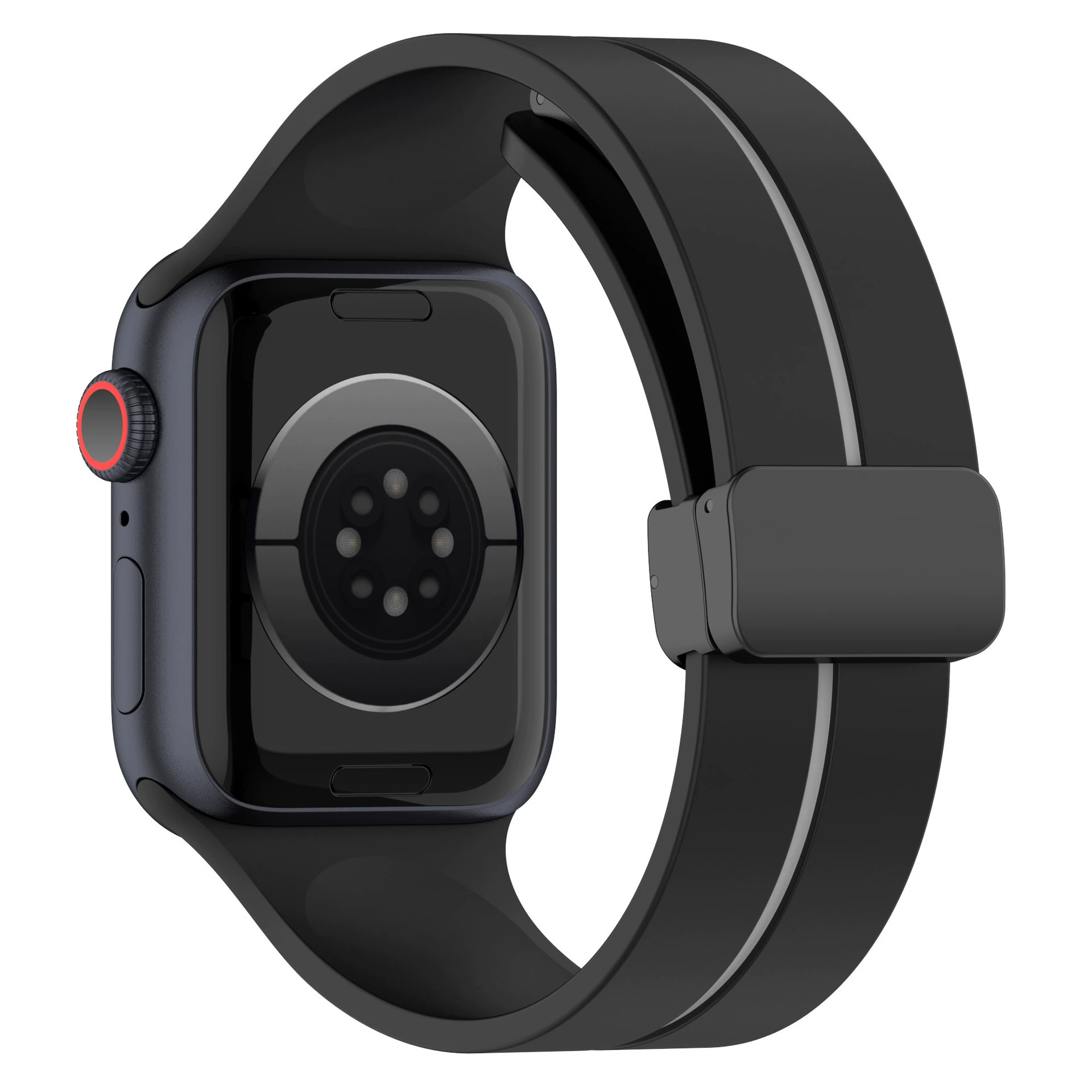 Применение Apple Watch iWatch876SE силиконовый магнитный ремешок Apple Watch однотонный складной браслет