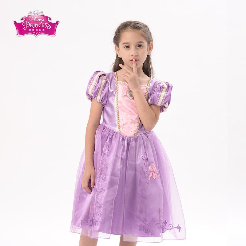 Disney Genuine Rapunzel Dress Girls Cotton Lined Wizard Dress Rapunzel Cos Skirt