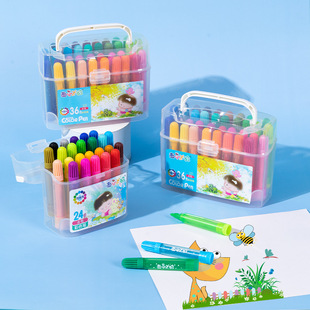 Watermelon Taro 24-Color Watercolor Pen Kidsren's Painting 36-Color Boxed Washable Color Pen Large-Capacity Brush Wholesale